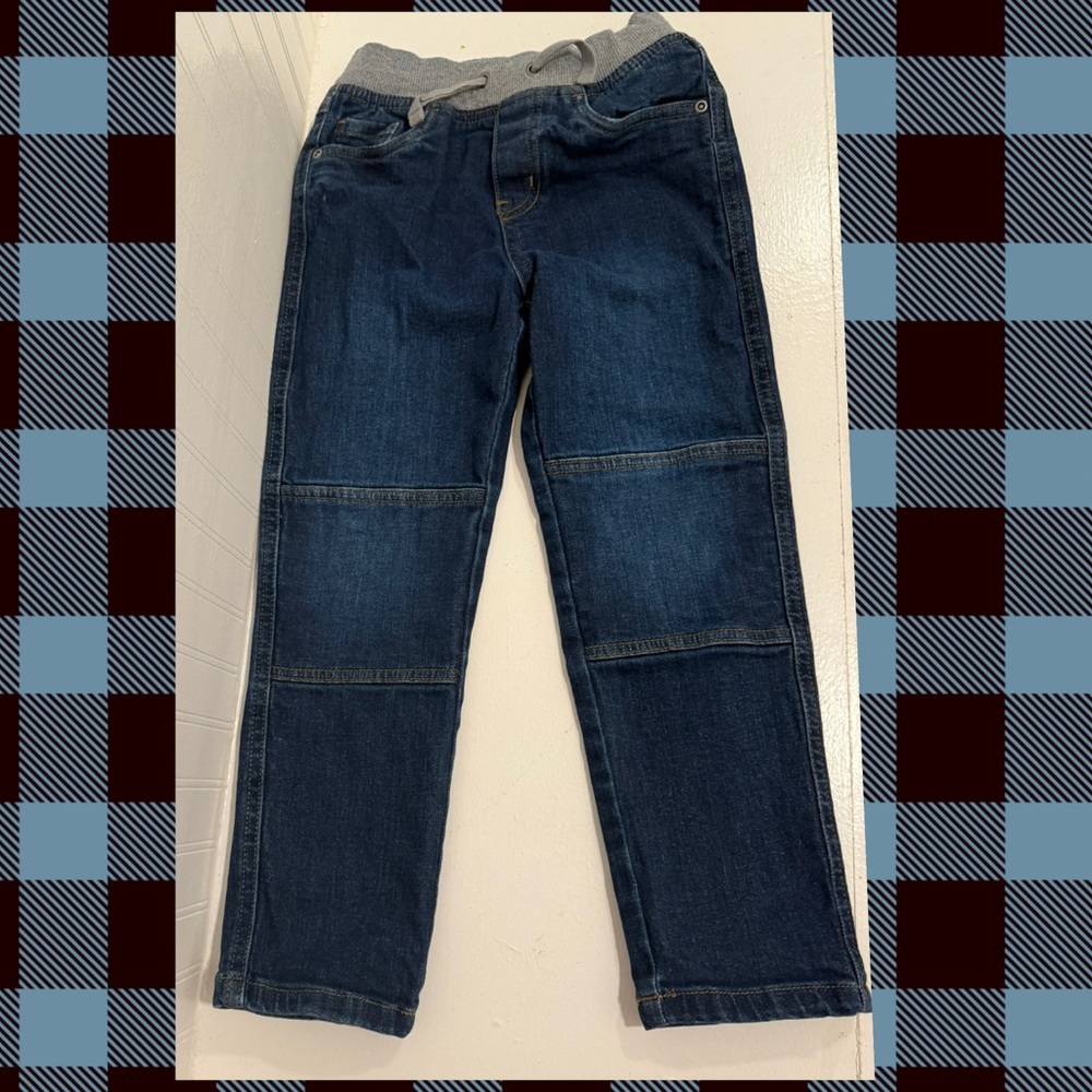 Hannah Andersson Little Boys Pull on Dark Denim Jeans size 6-7 👖